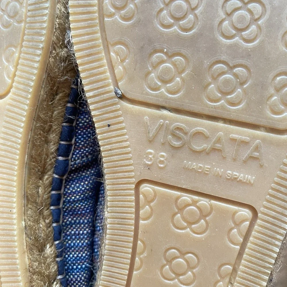 VISCATA Barcelona Canvas Espadrilles Sz 38 Handmade‎ Stripe Multicolor Comfort